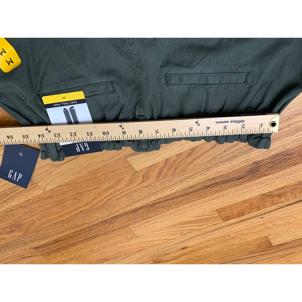 Gap Easy Twill Pant Dark Green High Rise Straight Leg Cotton Baggy Size M NEW - Picture 10 of 10